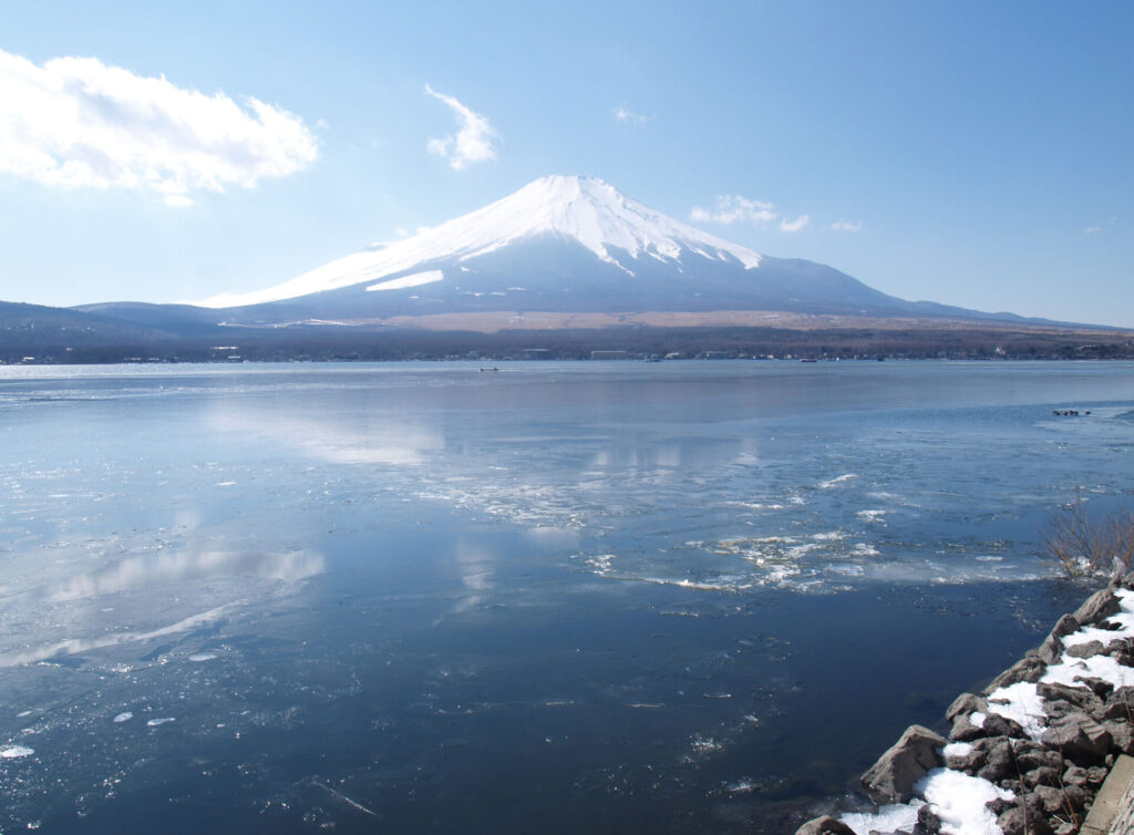 山中湖と富士山
