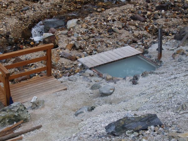 本沢温泉の野天風呂。