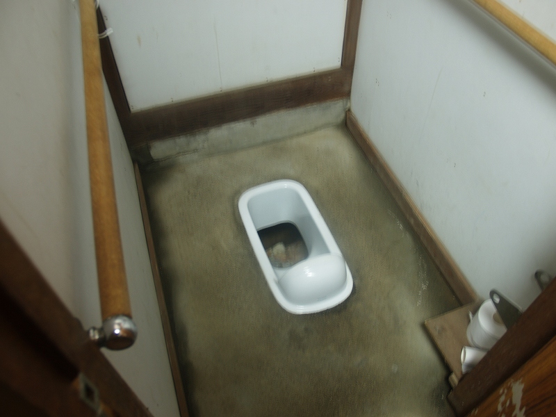 和式トイレはくみ取り式。